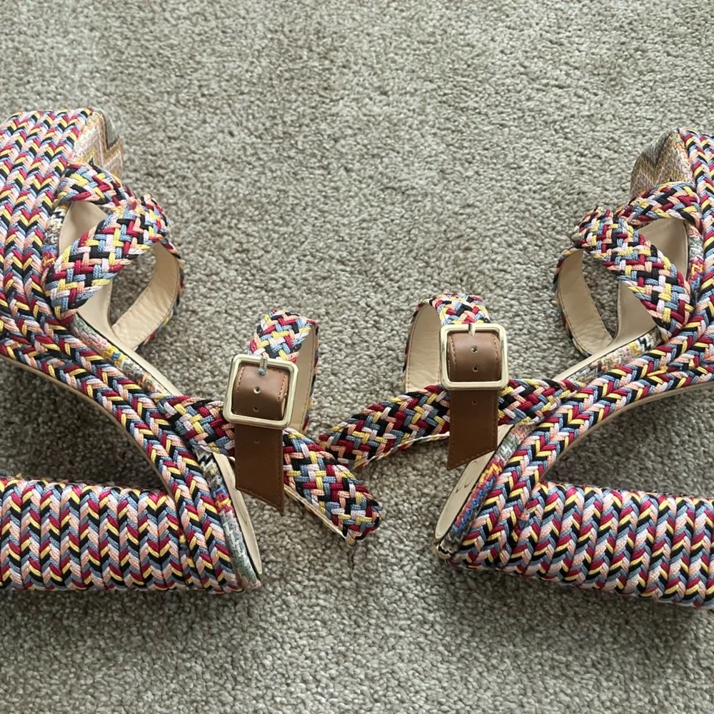Jessica Simpson Multicolor Braided Platform Sandals